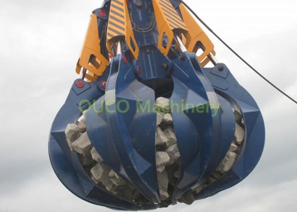 Good Performance Orange Peel Grab , 5 Peels Electro Hydraulic Stone Grab / Grapple