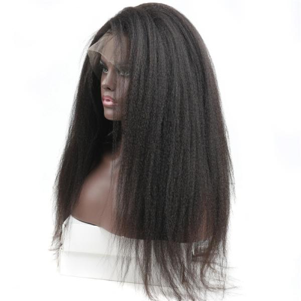 12-14inch Italian Raw Pre Pluck Yaki Kinky Straight 360 HD Swiss Full Lace Frontal Human Hair Wig