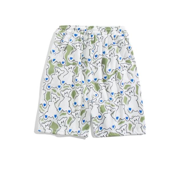 Loose Print Large Size Athletic Leisure Shorts Broken Flower Beach Short For Men