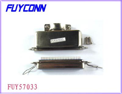 Conector 1284 fêmea de IEEE da saída 180°Cable do Pin da solda 36 de Centronic com capa de Matel