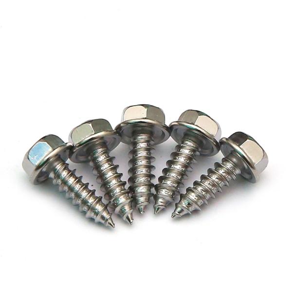DIN7504-K Hex Washer Head Self Tapping Screw Stainless Steel 410 SS ISO 7053 AB Thread