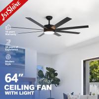 Ventilateurs de plafond en MDF noir avec lampes à distance à 6 vitesses