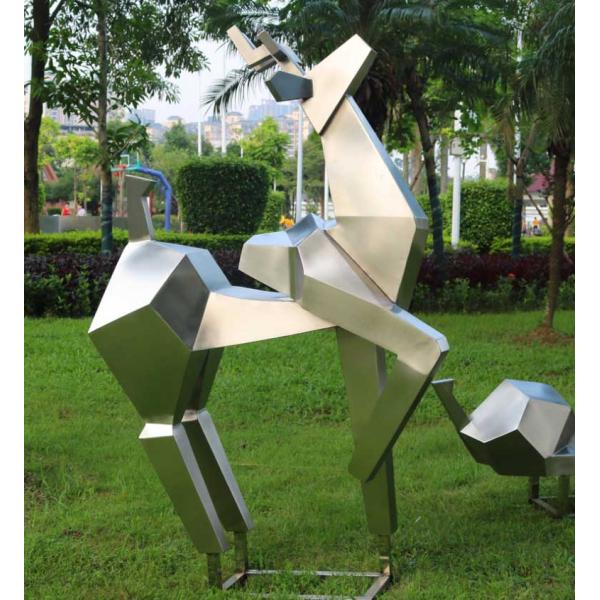 Современные скульптуры оленей металла, абстрактная лужайка металла ваяют украшение улицы