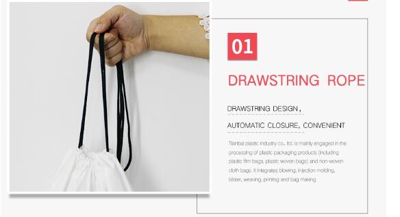 PE 0.07mm один рюкзак плеча Drawstring одного плеча для перемещения