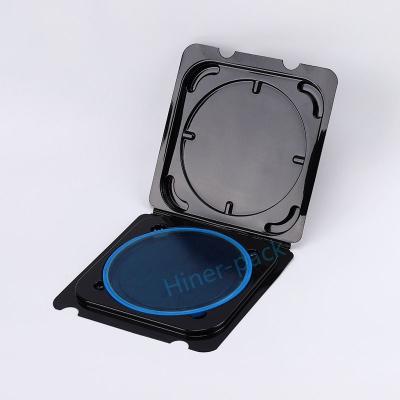Caixa de Wafer de Silício Transparente Negro Com Anel de Anel Compatível com ROHS