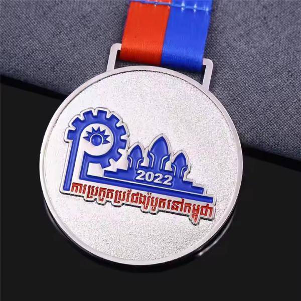 WTD Wholesale 3D Gold Award Marathon Running Sport Medal Personnalisé Alliage de zinc Imprimé UV Médailles personnalisées argent économiques