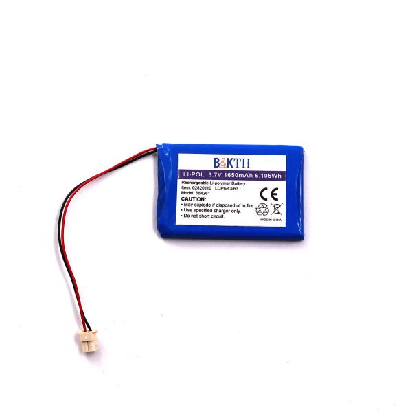 Vente chaude Batterie lithium polymère rechargeable personnalisée BAKTH-564261-1S1P 3.7V 1650mAh