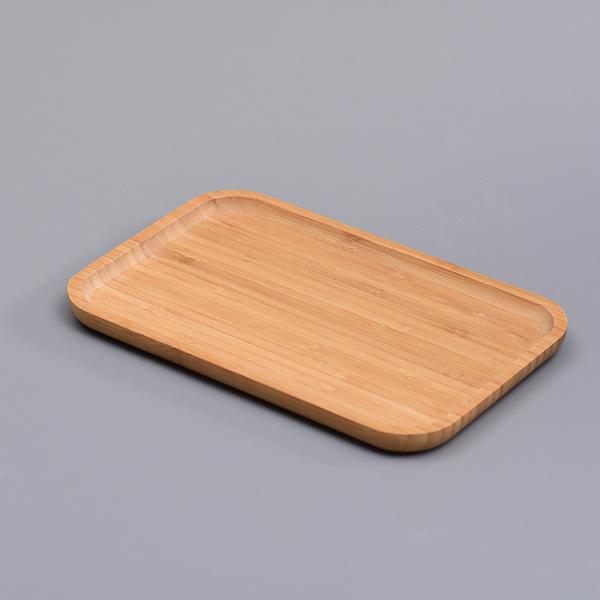 Customized Natural Solid Wood Bamboo Food Cutlery Tray in Different Sizes and Shapes