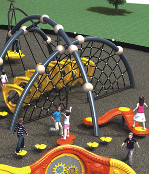 Outdoor Kids Climbing Equipment , Childrens Climbing Equipment With Frames And Climbing Security Fence