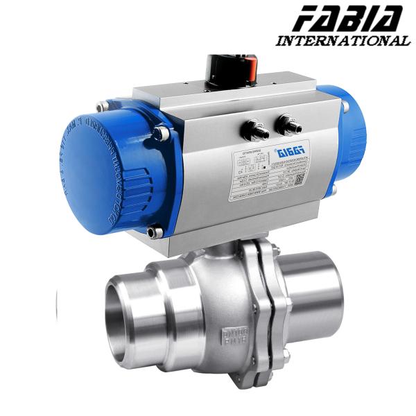 Válvula de esfera pneumática de duas peças com baixa resistência