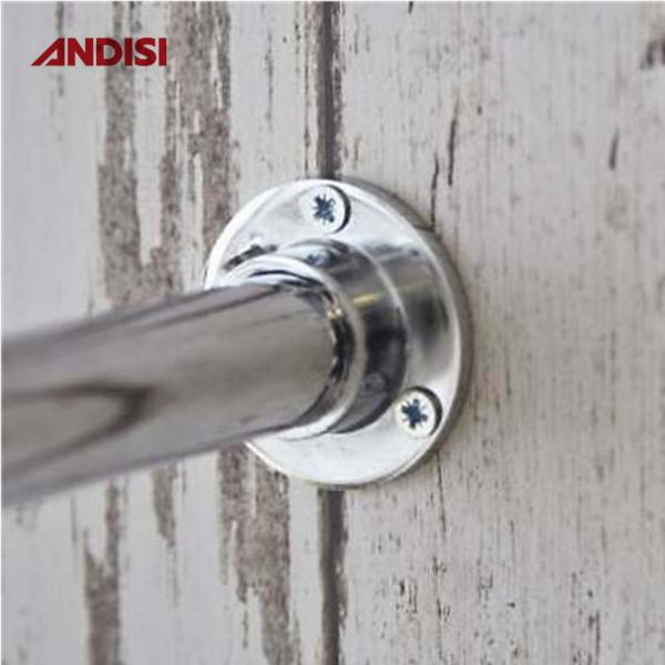 Round Rail Tube Support Steel Holder Brackets Flanges for Modern Wardrobe Accessories