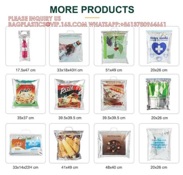 Sustainable Recyclable Custom Size Foil Liner Insulation Bag Fruit Fresh-Keeping Medicines Thermal Cooler Bag