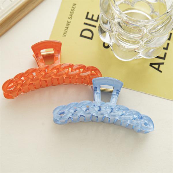 Candy colored water ripple link shape chain clip super Fairy Sweet hair clip back head hair accessories