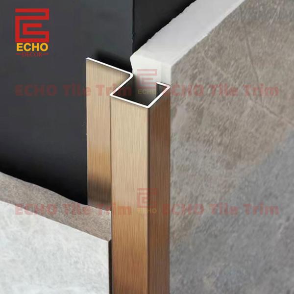 Metal Tile Edging Strip Kitchen Corner Square Edge Tile Trim 2.5m