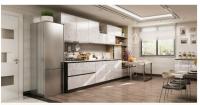 Encimeras de piedra de los armarios de cocina del SGS de la puerta del cuarzo de acrílico largo modular moderno de los paneles