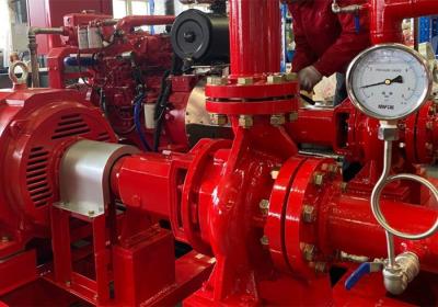 Pacote diesel alistado UL vermelho da bomba de fogo com grupos verticais da bomba de fogo da turbina