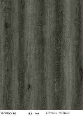 Fogo impermeável do clique Eco-amigável de GKBM FT-W29045-6 - revestimento preto fino de Gray Oak Stone Polyvinyl Composite SPC do retardador