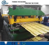 Rollo colorido de la teja que forma la máquina con control del PLC de la pantalla táctil