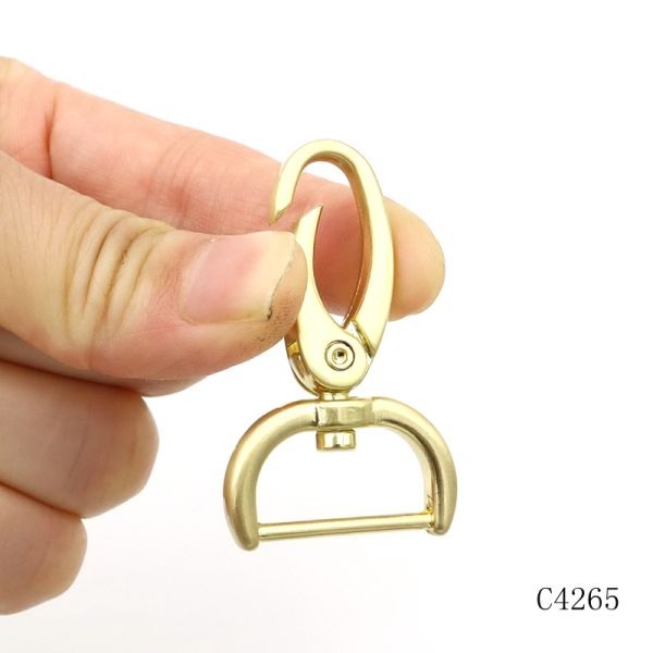 Premium Brush Gold Plated Metal Snap Hook Dog Lead Clip Key Chain Hook Bag Snap Hook