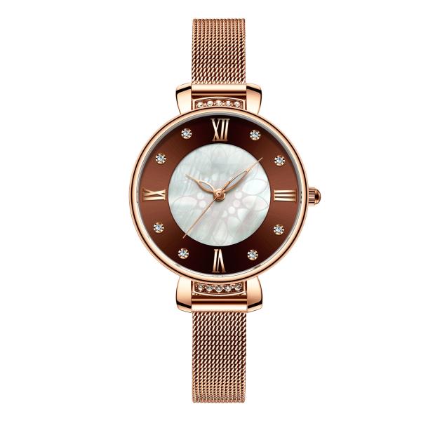 Women'S 33mm Alloy Case Watch Stainless Steel Mesh Belt OEM Quartz Royal Blue