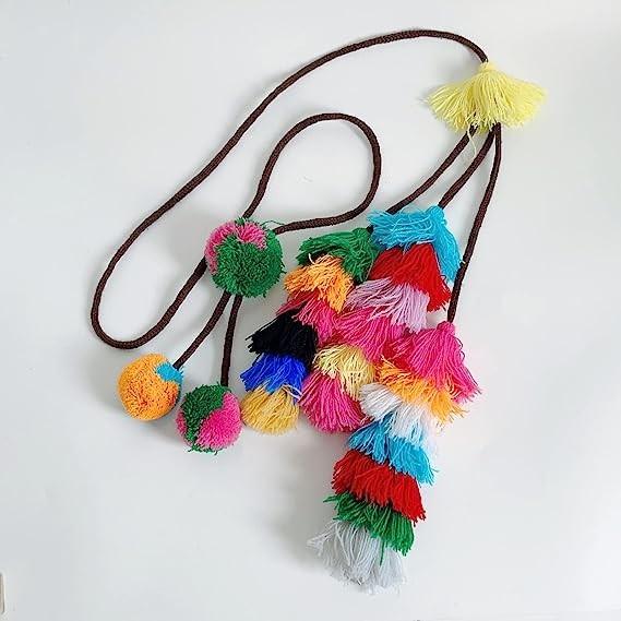 Cute Pom Pom Tassel Boho Purse Charms For Handbags Backpack Keyring Keychain Waist Chain For Women