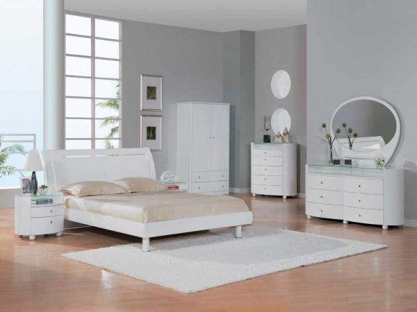 Bedroom With White-Furniture