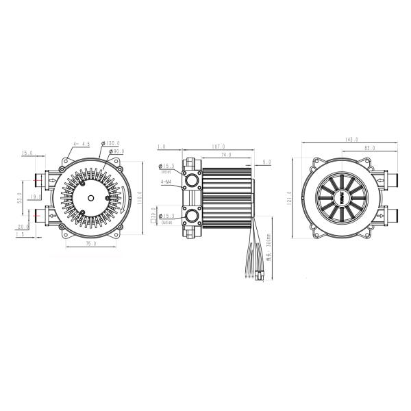 Высокое давление воздуха 28Kpa 24V вентилятор для 10KW топливных элементов низкий шум