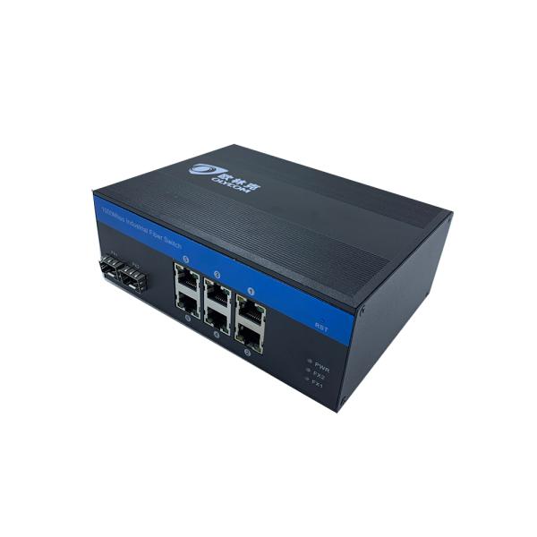 Зажженный сетевой коммутатор 8 портов Гигабит Эфирна 2 SFP волокна не управляемый DIN35 монтированный