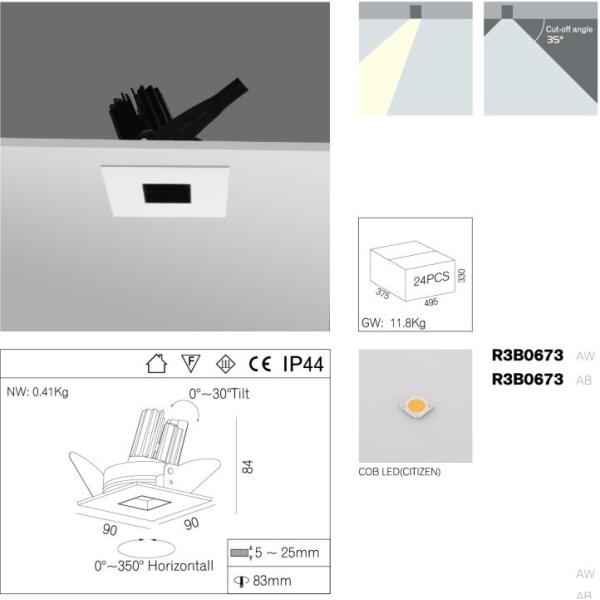 10W Magnetic Cove Led Recessed Downlights , Hotel Led Lighting 3000K Warm White
