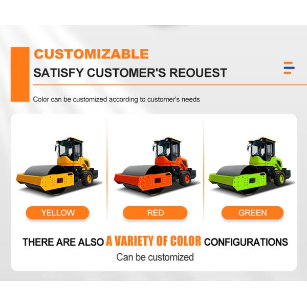 88 kw YUNNEI Engine HQ-YL8000 8 Ton Vibratory Road Roller for Asphalt Construction