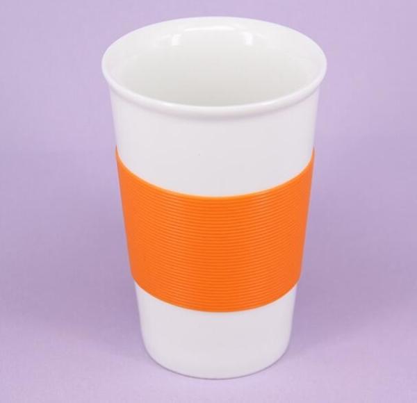 Candy Colour Silicone Rubber Coffee Cup Lid And Sleeve With High Quality Heat Resistant And Anti Slip For Drinkware