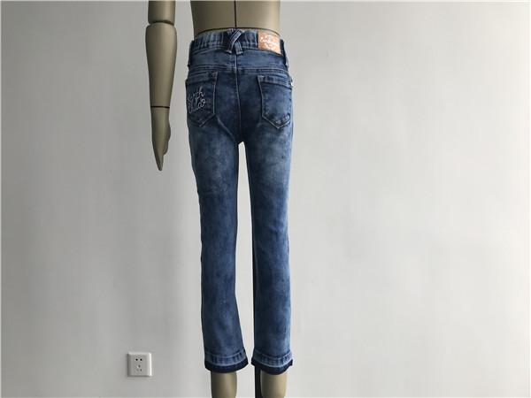 70% Cotton Kids Denim Jeans Medium Mottled Wash Pull On Denim Jeggings For Children