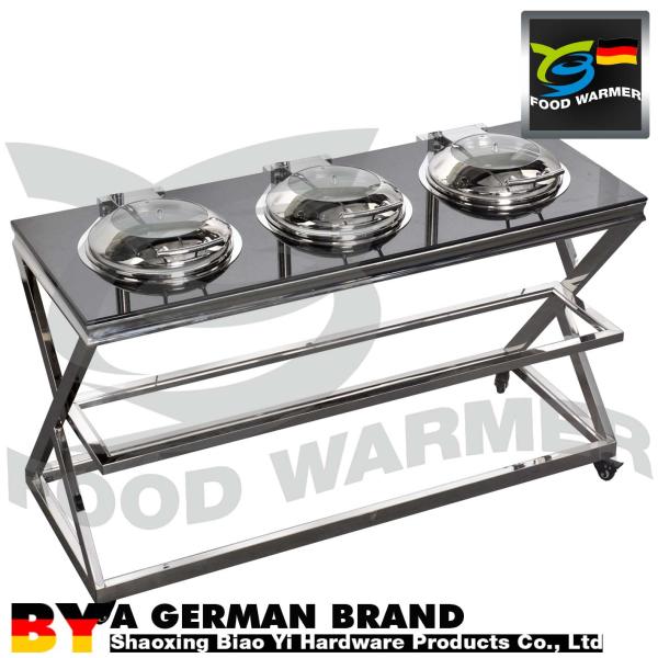 Electric Mobile Buffet Stations Stainless Steel 304 Material CE Certification 3x3.5L