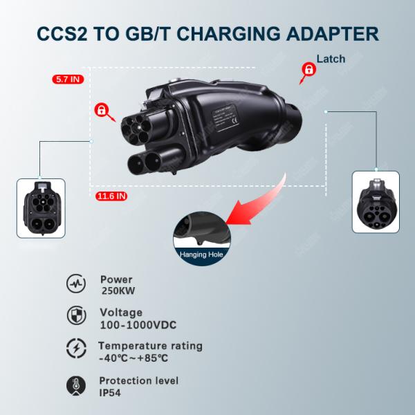 Wholesale Car Accessories Fast Charger Car Adapter Ev Dc Charging Connector 200a Ccs2 to Gbt Dc Adapter