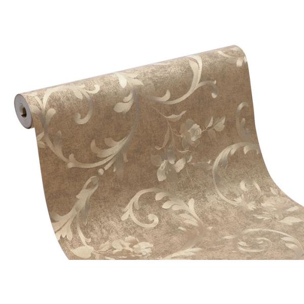 Gold Foil Floral Pattern Country Bedroom Wallpaper Waterproof for Home Interiors