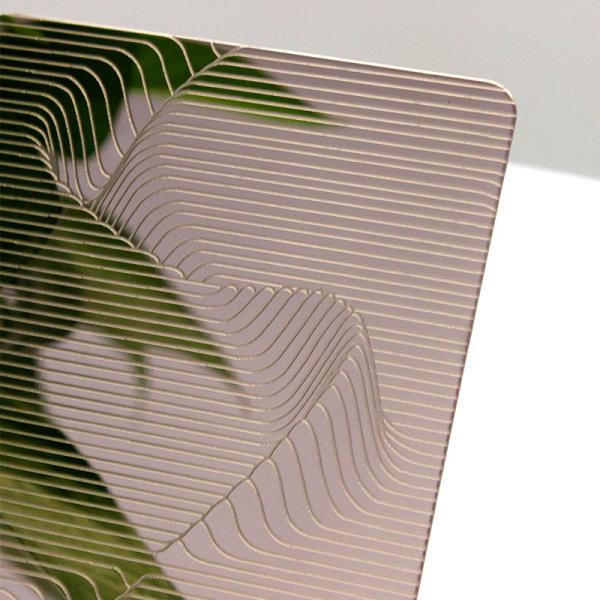 8K Mirror Etched Gold Color Art Stainless Steel Decorative Sheet 4FT X 8FT For Interior Wall