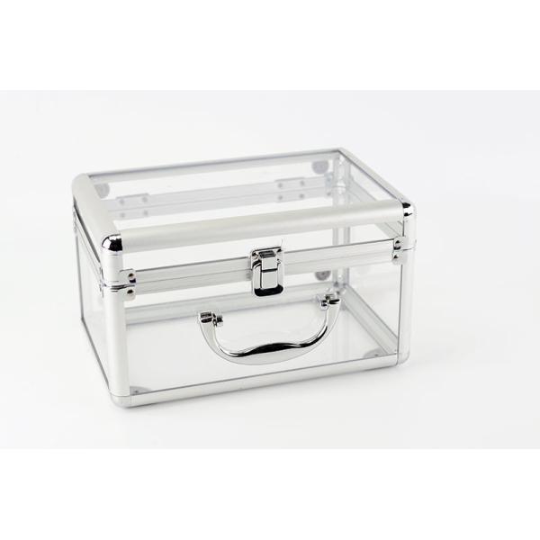 Подгонянная алюминиевая акриловая коробка, коробка дисплея алюминиевых прозрачных показательных дел алюминиевая прозрачная акриловая