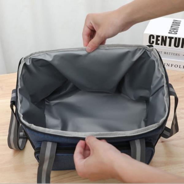Sacos de almoço isolados personalizáveis para armazenamento de alimentos à prova de vazamento 15L azul