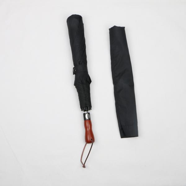 Big Mens Black Folding Umbrella , Custom Logo Mens Fold Up Umbrella Durable