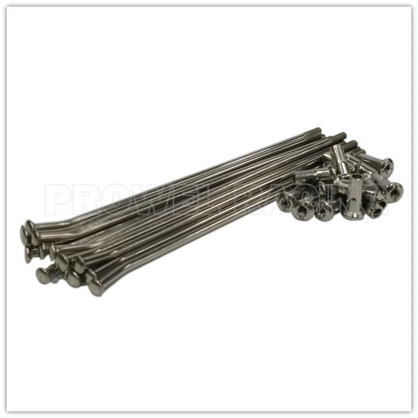 Stainless Steel Finish Inner Hex Head Spokes and Nipples for Off-Road Motorcycles