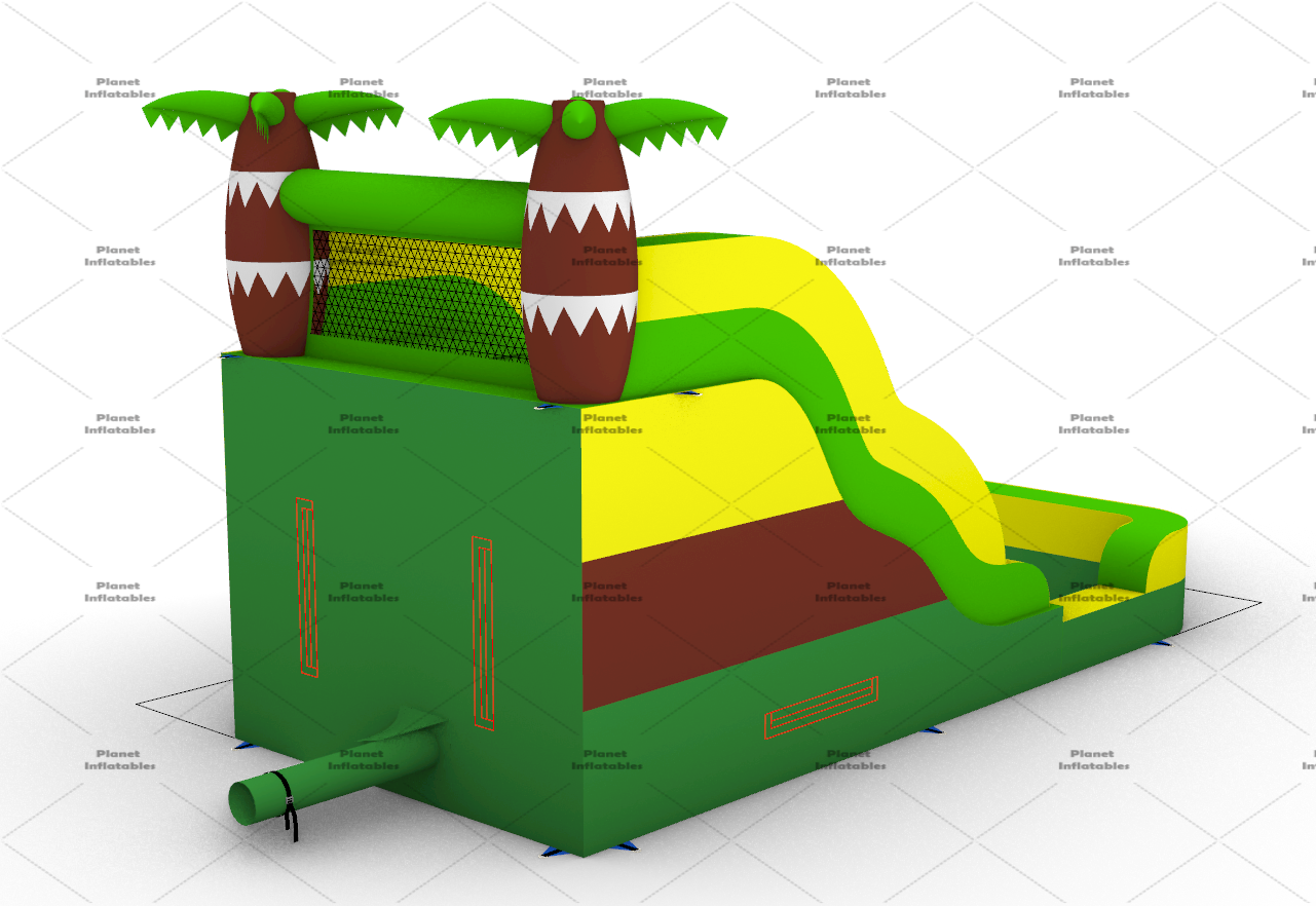 Custom Kids Palm Tree Mini Inflatable Slip and Slide Water Slide With Pool for Backyard Fun