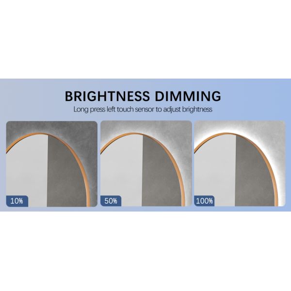 Aluminum Alloy LED Framed Mirror Anti Fog IP44 Waterproof For Bathroom Hotel Project