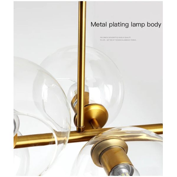 Nordic Glass Chandelier for Dining Room Kitchen Living Room Bedroom Glass Ball Black Ceiling Pendant Lamp (WH-AP-671)
