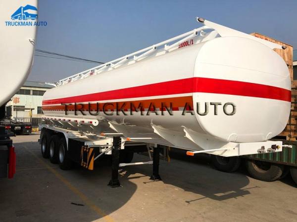 Explosion Proof  Oil Tanker Semi Trailer , Gasoline Tank Trailer 40-50 Cbm