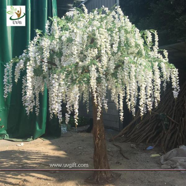 UVG walk way decoration 10ft white wisteria blossom fake trees for wedding WIS014