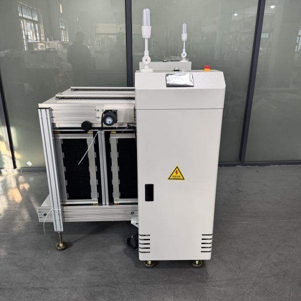 Compact Fully Automatic SMT Dual Track Board Loader Designed to Optimize Space Utilization While Maintaining High Speed and Operation