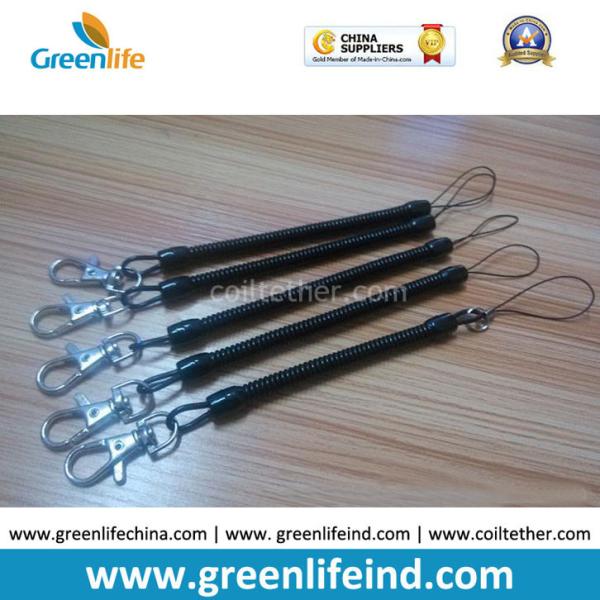 2.3mm Dia 11cm Coiled Length Black Key Coil Badge Chains