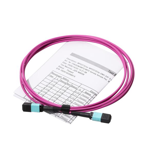 24 core om4 fiber optic mpo patch cord cable for QSFP