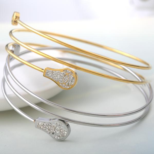 coil Gold Bracelet, Newest Fashion Jewelry Tricyclic Bracelets Women Charm Stainless Steel Bangle