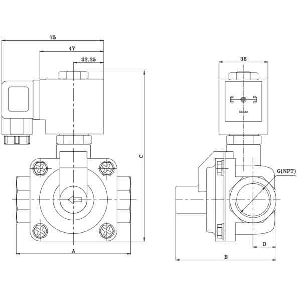 Válvula electromagnética de cobre amarillo anti 3/8